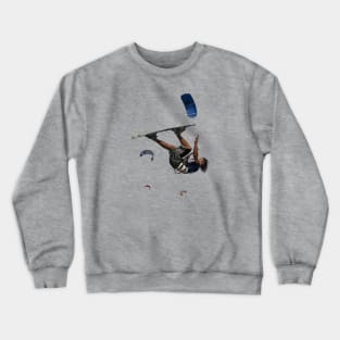 Kitesurfer Somersaulting Color Illustration Crewneck Sweatshirt